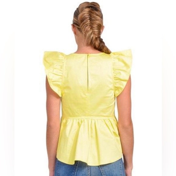 Women's Cinq À Sept Camille Flutter Sleeve Top Large Babydoll Flirty Date Chic - Picture 2 of 8